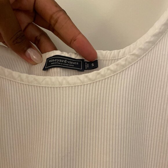 Vineyard Vines Nautical White Poplin Rib Midi Dress, Sz Sm - Picture 4 of 5